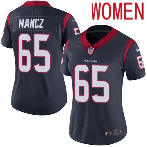 Women Houston Texans #65 Greg Mancz Navy Blue Nike Vapor Limited NFL Jersey->women nfl jersey->Women Jersey